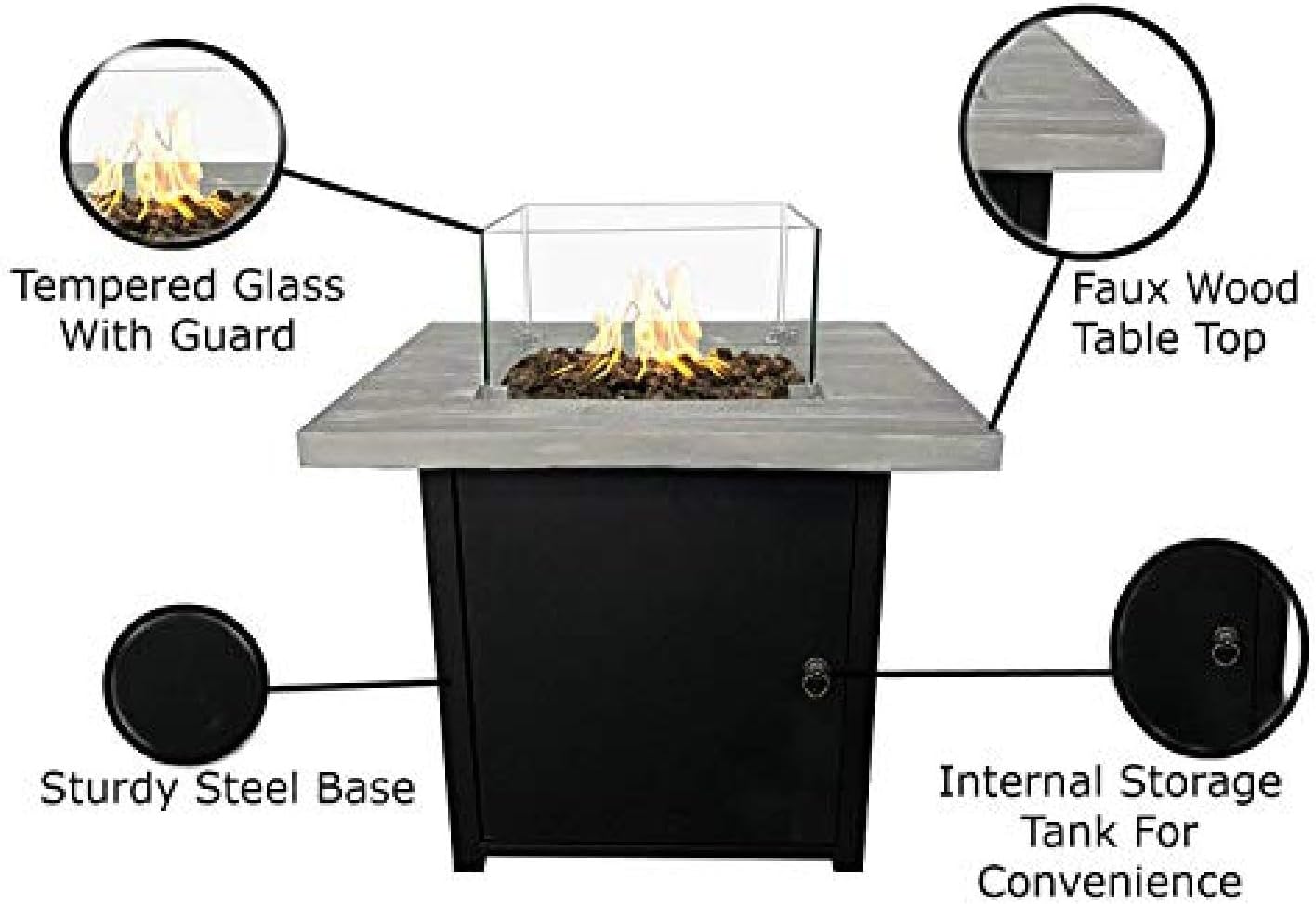 Fibre Reinforced Concrete Propane Fire Pit Table