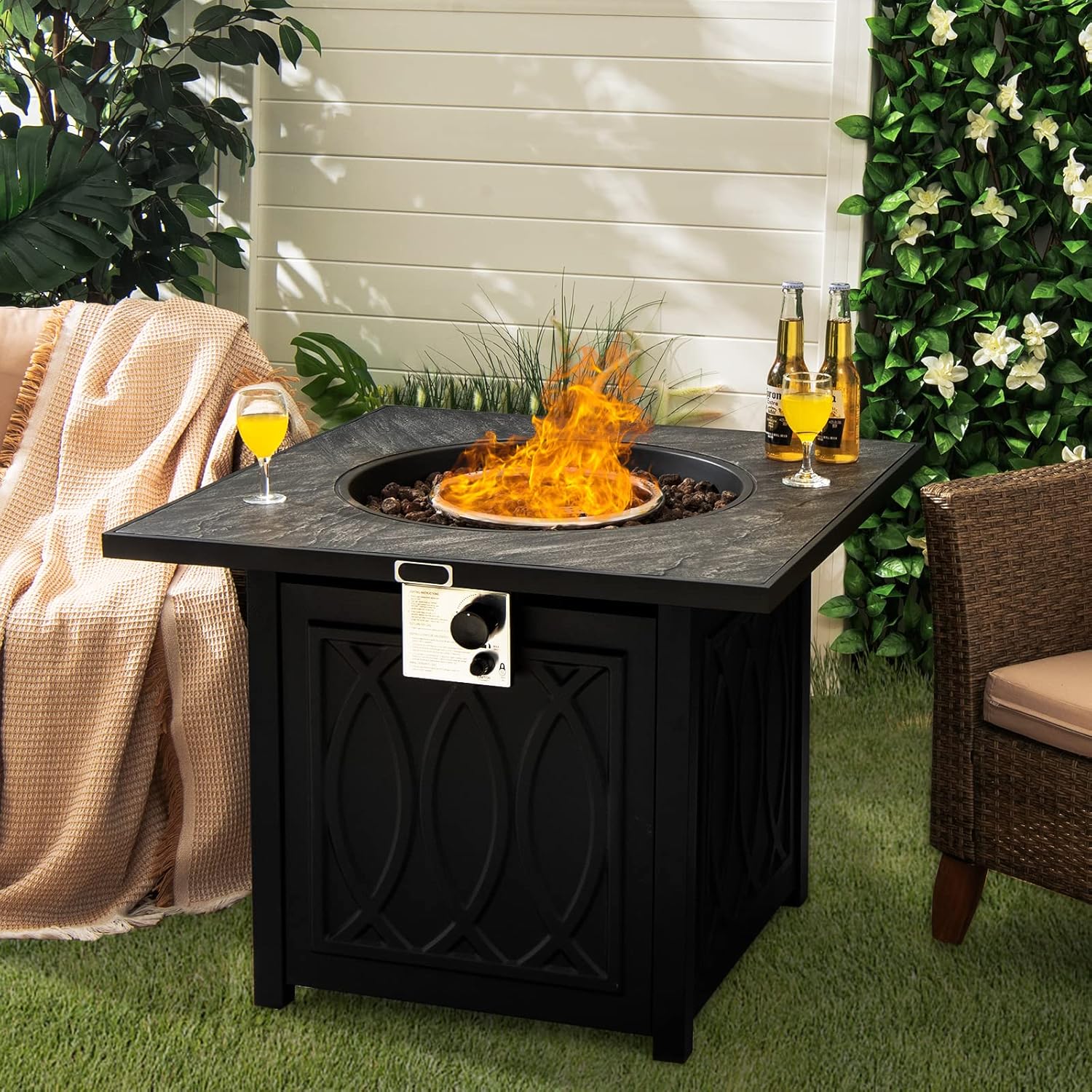 COSTWAY 50,000 BTU/14.65KW Fire Pit Table, 32