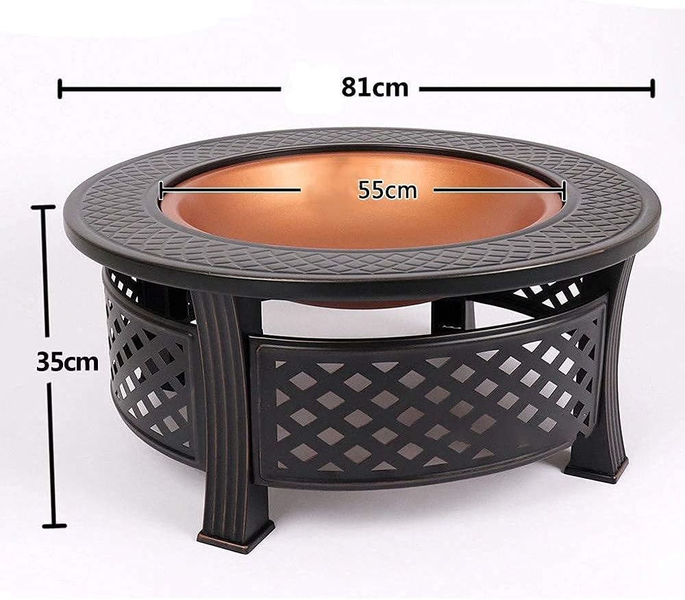 Firepit Table for Outside, Multifunctional Fire Pit Table, Firepit Table for Outside Wood Burning with Spark Screen Grate Grills Poker