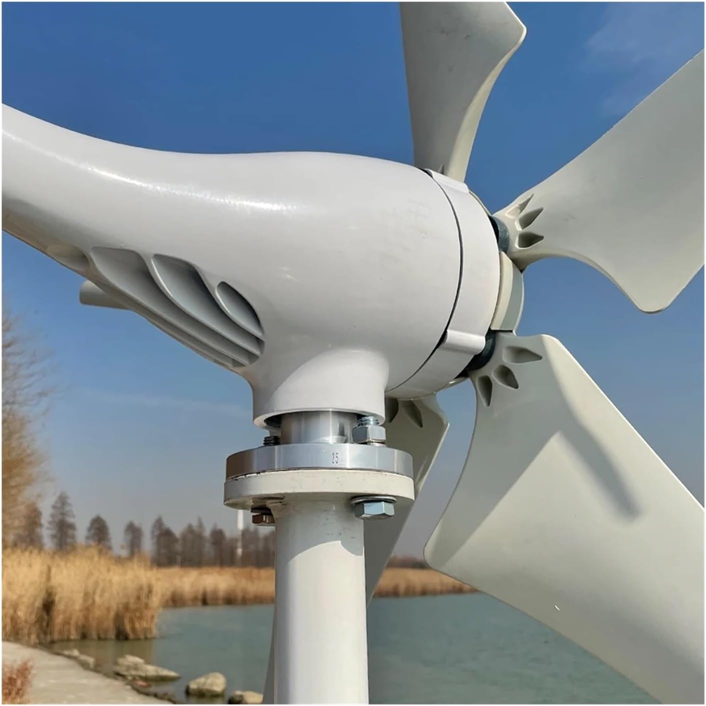 5000W Windmill 12V 24V 48V 6 Blades Wind Turbine Generator with MPPT Controller Low Start Wind Speed for Off Grid System Low Starting Speed for Home(Hybrid Control,6 Blades_48V)