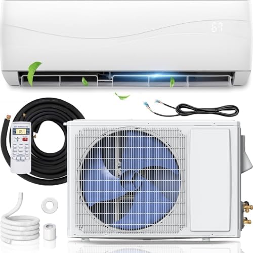 SIMOE 9000BTU Mini Split AC, 17 SEER2, 208-230V Air Conditioner and Heating System with Energy Efficient Inverter Wall-mounted AC, Ductless Air Conditioner, 2/3 Ton Heat Pump