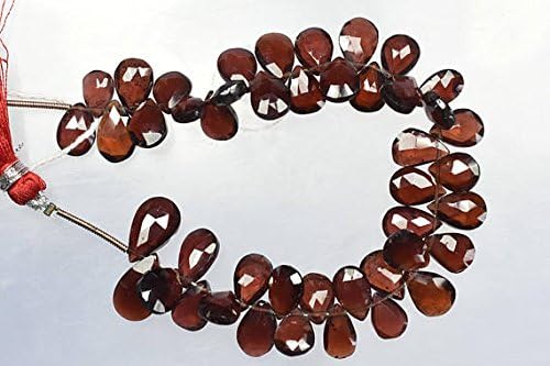 6 inch 8x13-8x17mm natural red garnet faceted pear shape briolette beads strand