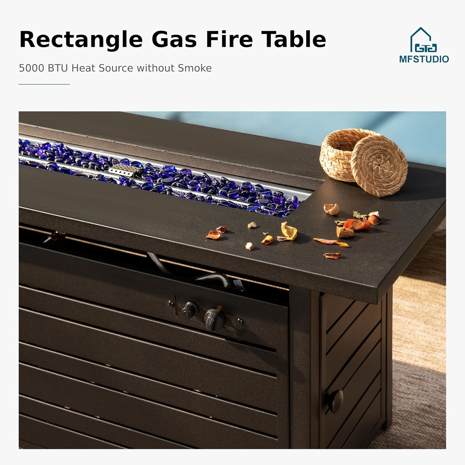 MFSTUDIO 4 Pieces Metal Patio Furniture Set with 56