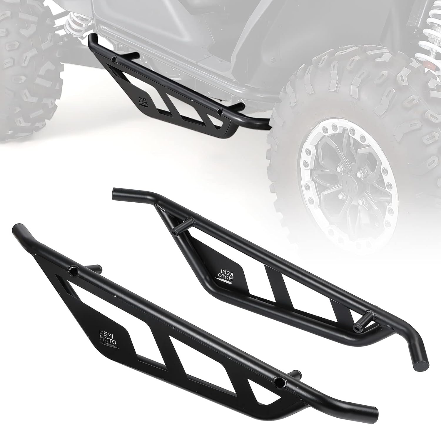 KEMIMOTO Nerf Bars Rock Sliders, Heavy Duty Black Tree Kickers Side Steps Nerf Bars Compatible with 2022 2023 2024 CFMOTO ZForce 950 HO EX/ 2020-2022 ZForce 950 Sport Accessories