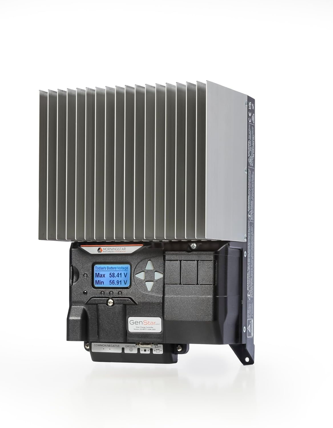 Morningstar GenStar 100A MPPT Solar Charge Controller w/ Meter (GS-MPPT-100M-200V) - Intelligent Solar Panel Regulator for 12/24/36/48V LA/Li Batteries, ReadyBlock Expansion, 5 Yr WTY, Designed in USA