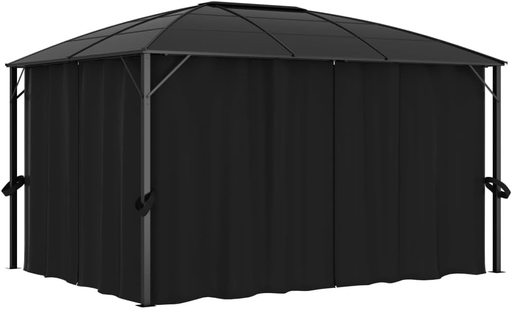 Gazebo, Outdoor Gazebo Canopy Tent Pergola Summer House for Hinterhof Rasen Garten Balkon with Curtains 157.5