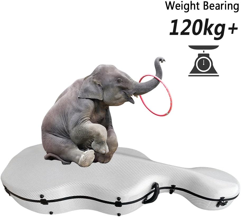 Carbon Fiber Cello Case 4/4 Full Size - Heavy-Duty Hard Shell with Bow Storage & Accessory Pockets | Fits Full Size Cello Protection for Musical Instrument Cases (White)