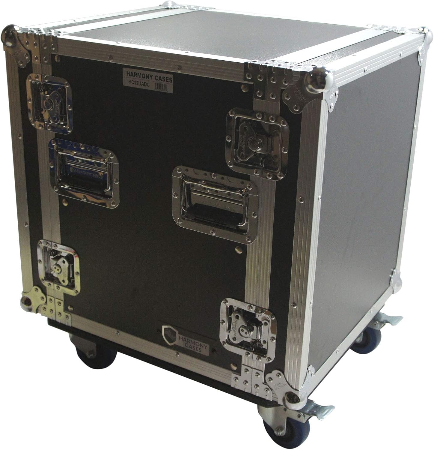 Harmony Audio Cases HC12UADC Flight DJ Amp 12U Veritcal Rack Amplifier DJ Case Wheels