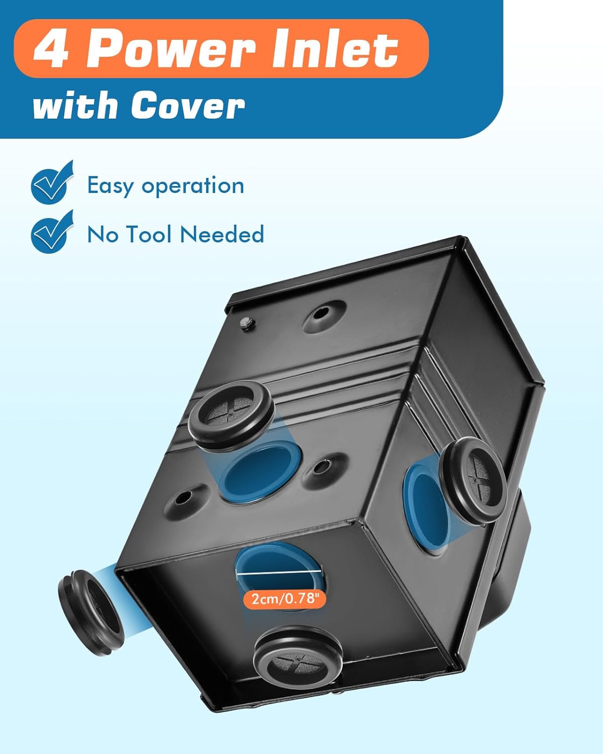 30 Amp Generator Power Inlet Box, NEMA L14-30P Power Inlet Box with 4 Power Inlet, 125/250 Volt, Up to 7500 Watts, Weatherproof Generator Inlet Box with Light Indicator,