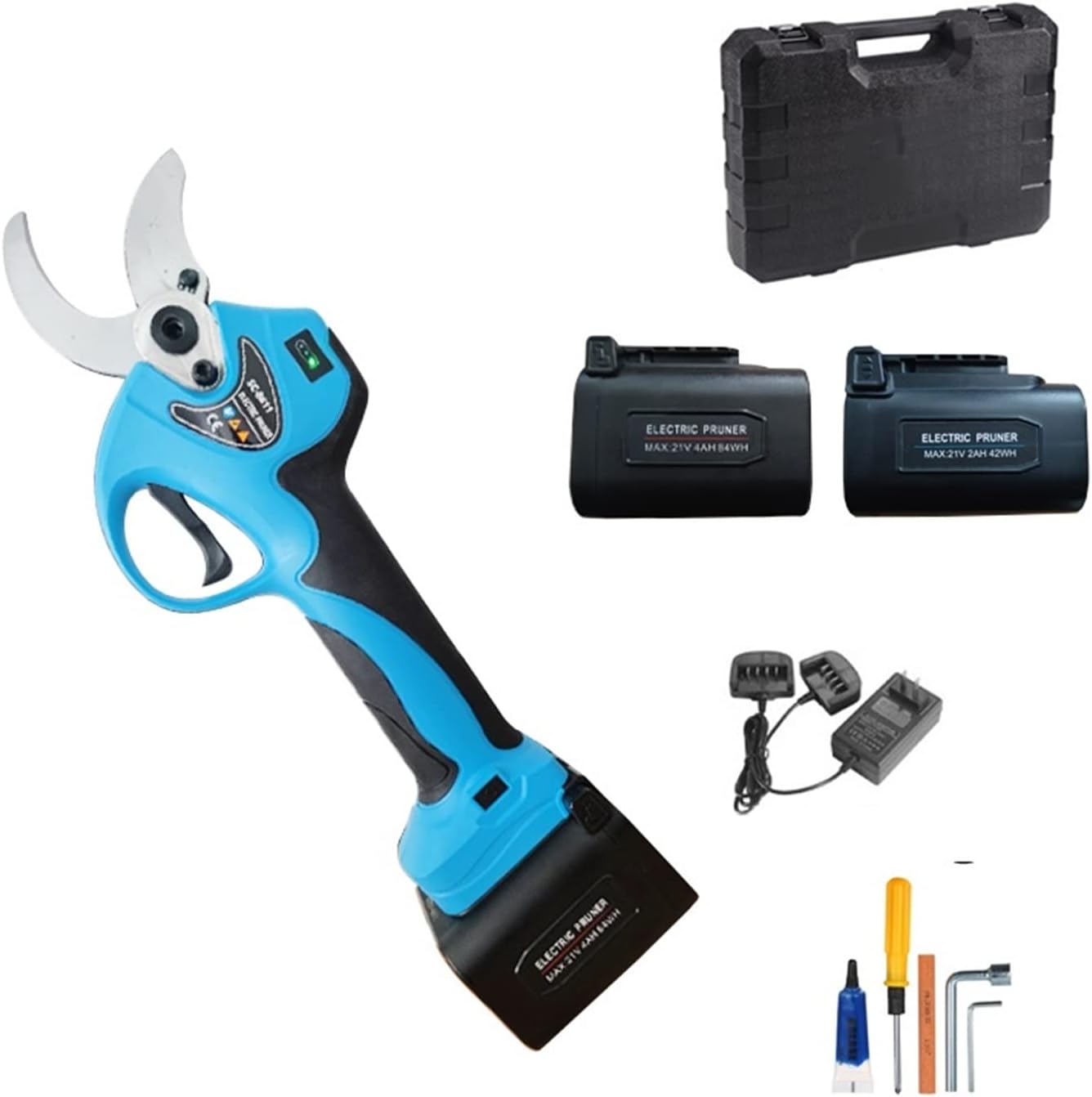 Electric Pruning Shears, 21V 40mm Cordless Pruner Lithium-ion Pruning Shear Efficient Scissors Bonsai Electric Tree Branches Garden Tools SC-8611/8611A