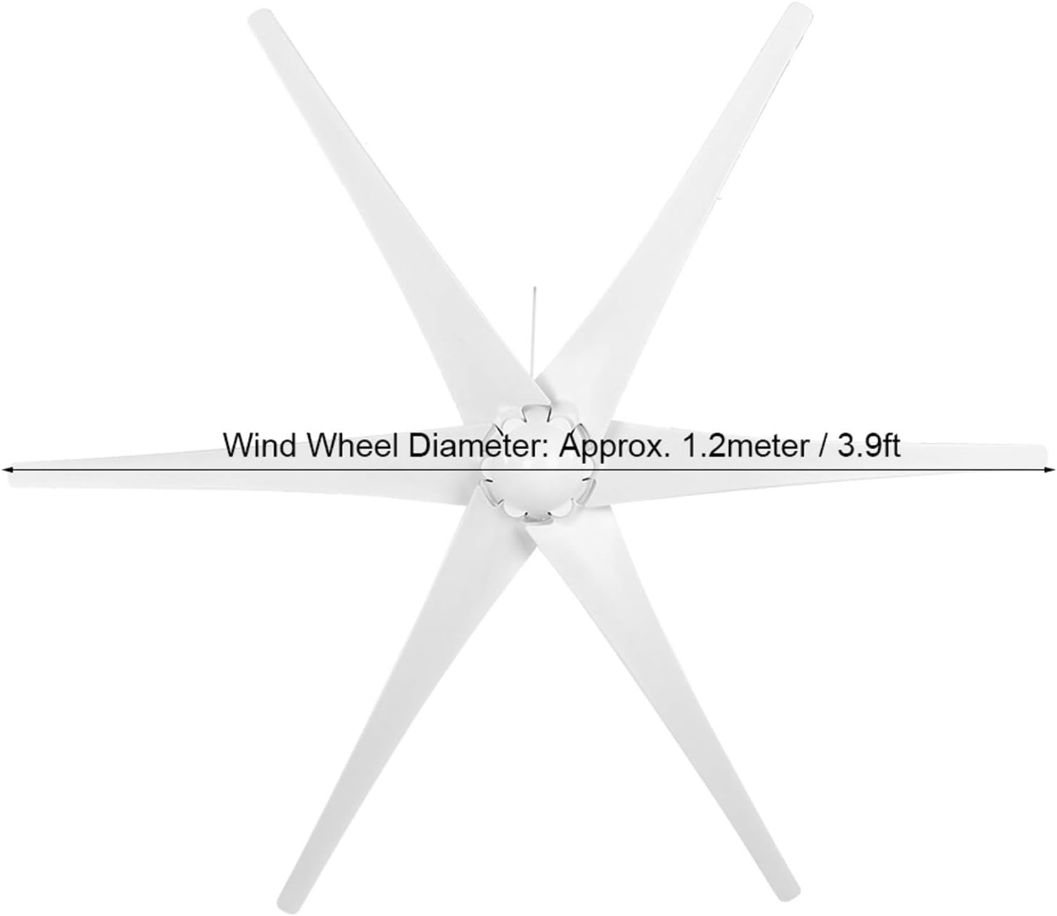 Hilitand 800W Windmill Turbines Generator Small 6 Blade Wind Industrial Machinery Equipment for Marine Home Charging (White 48V)