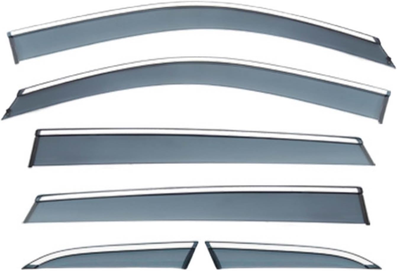 Window Deflectors for Haval H6 MK2 2017+, Sun Rain Guard Window Visors Vent Shades with Bright Stripes Car Accessories,6PCS