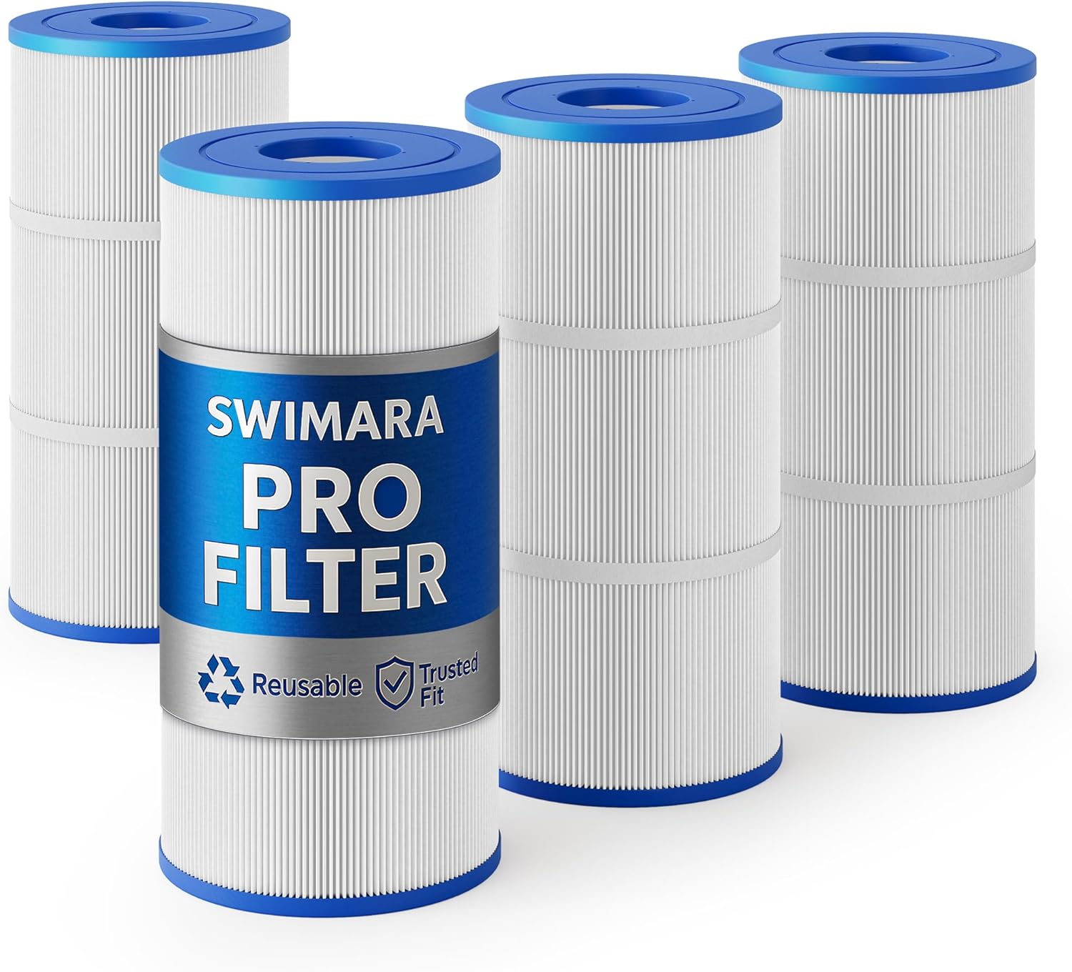 Pool Filter Cartridges Compatible with Pentair Clean & Clear Plus 240 (CCP240), Replacement for Pleatco PCC60, R173572, 178569, 4-Pack, 240 Sq.Ft Total High-Efficiency Filter Media