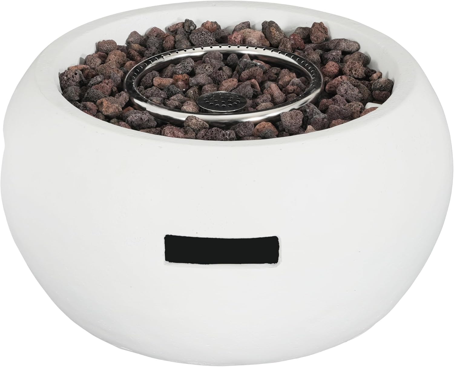 Merax 22-inch Outdoor Propane Fire Pit, 40,000 BTU Portable Tabletop Firepit for Patio, MGO Steel (Tank Cover Not Provided), No Assembly, White