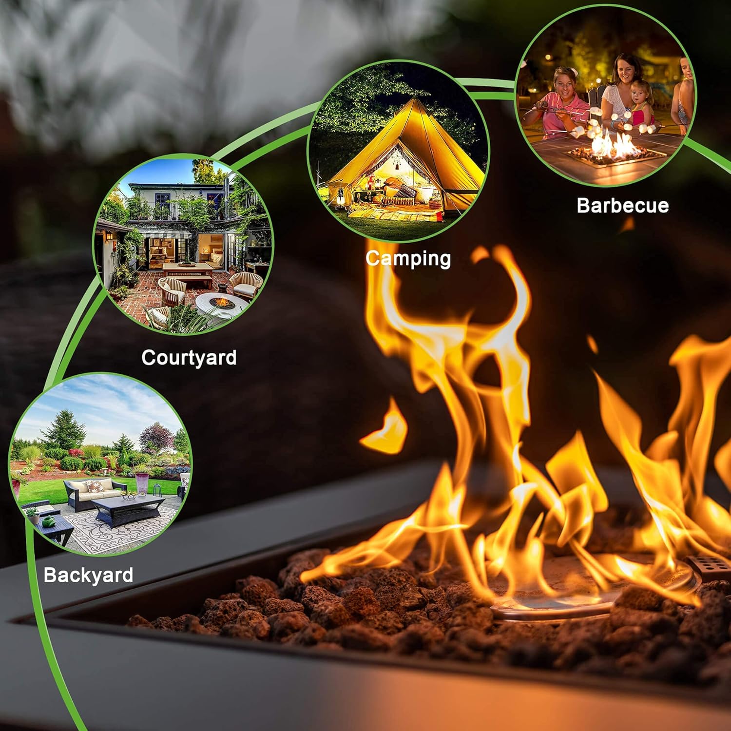 28in Square Propane Fire Pit Table, 50,000 Btu Outdoor Dining Fireplace with Lid Lava Rocks, Etl Certified for Backyard, Deck, Patio – Brown (1 Door)