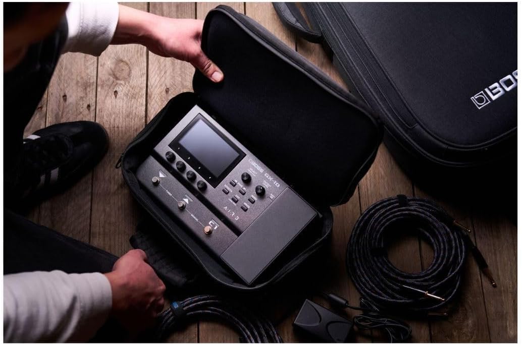 BOSS CB-BM-S | Compact Multi-Effects Case | Compatible GX-10, GT-1 & GT-1B | Lightweight & Durable | Thick Internal Padding | Adjustable Shoulder Strap | Versatile Accessory Pockets