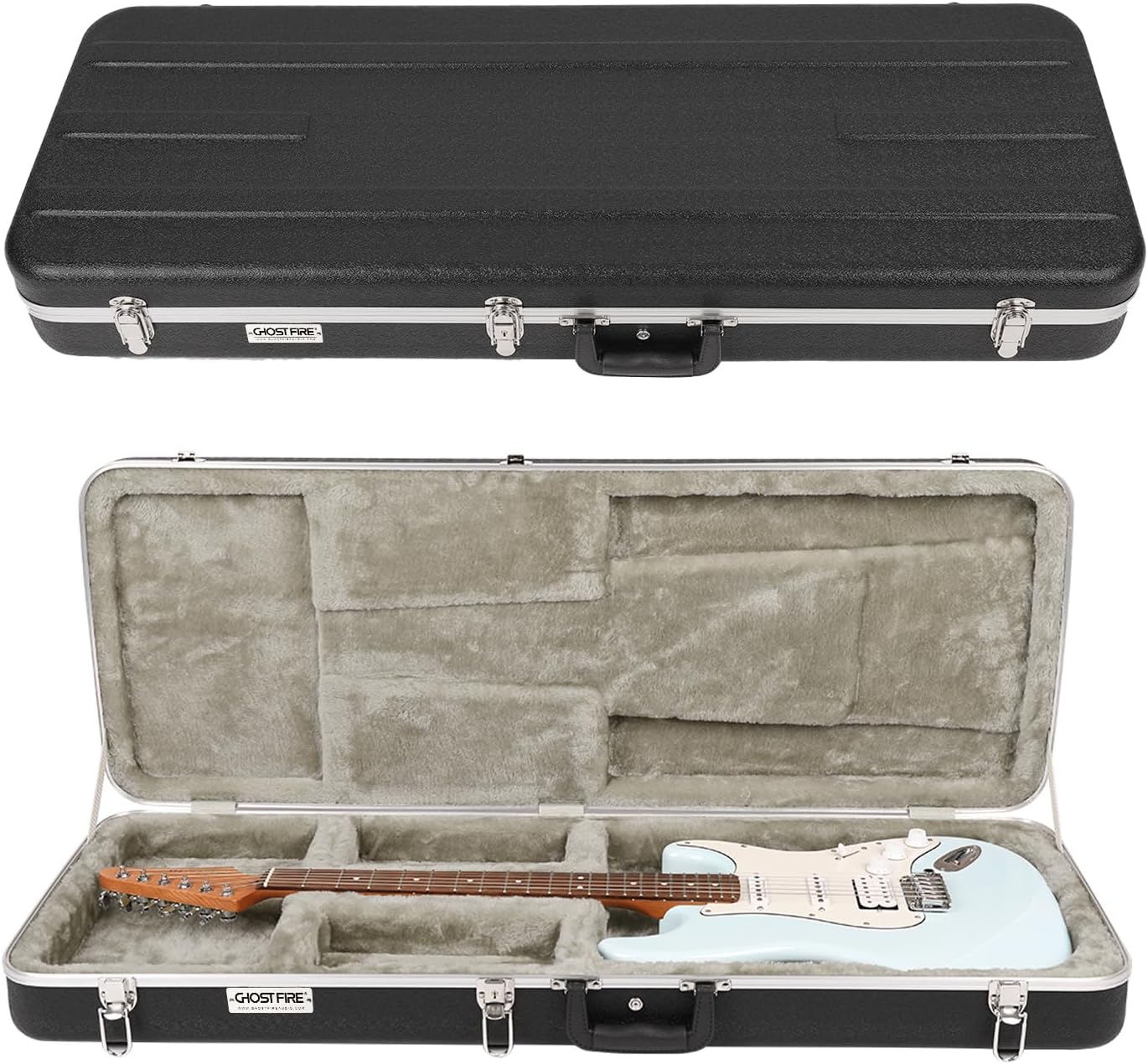 GHOSTFIRE Hard-Shell Electric Guitars Case Super thick ABS Molded Case fit ST/TL (Electric Guitar)