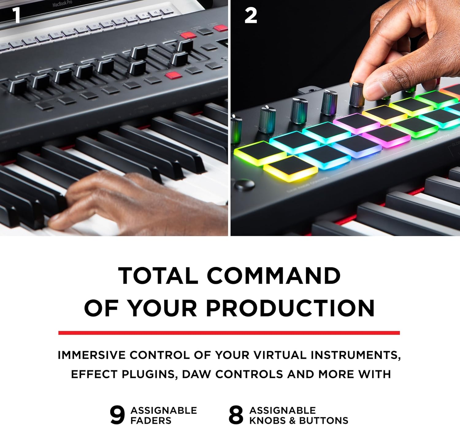 M-AUDIO Hammer 88 Pro MIDI Controller Bundle with M-AUDIO SP-2 Sustain Pedal for Studio Recording, Music Production, Podcasting, Streaming