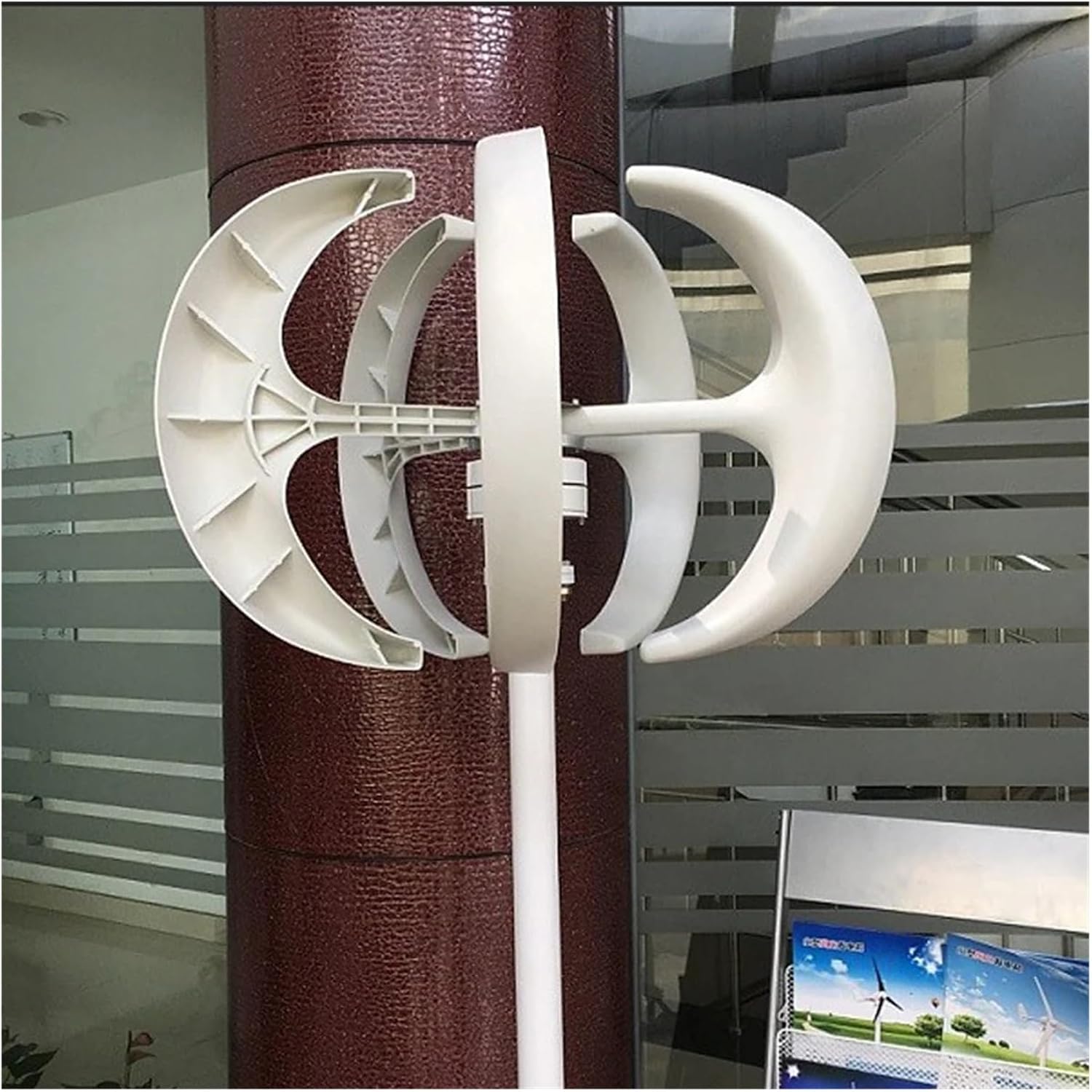 Windmill Generator, 400W Vertical Axis Wind Generator 12V 24V Red and White Ball Type Wind Turbine for Land Marine Use (Color : Wihte, Size : 5 Blades_12V)