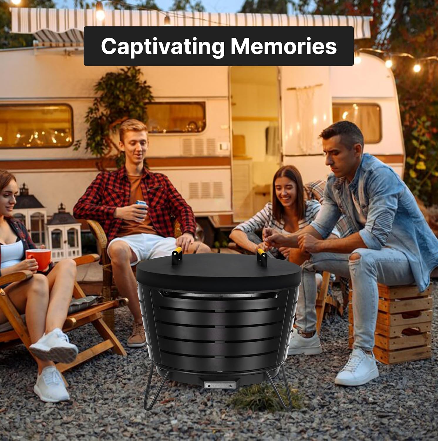 FEBTECH Firepit Lid Round 25.5 inch Compatible for 25