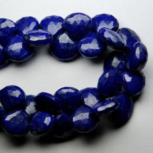 13 inch natural beads strand of 12mm faceted heart lapis lazuli gemstone briolletes beads for DIY jewelry - necklace, bracelet, earring, ring.
