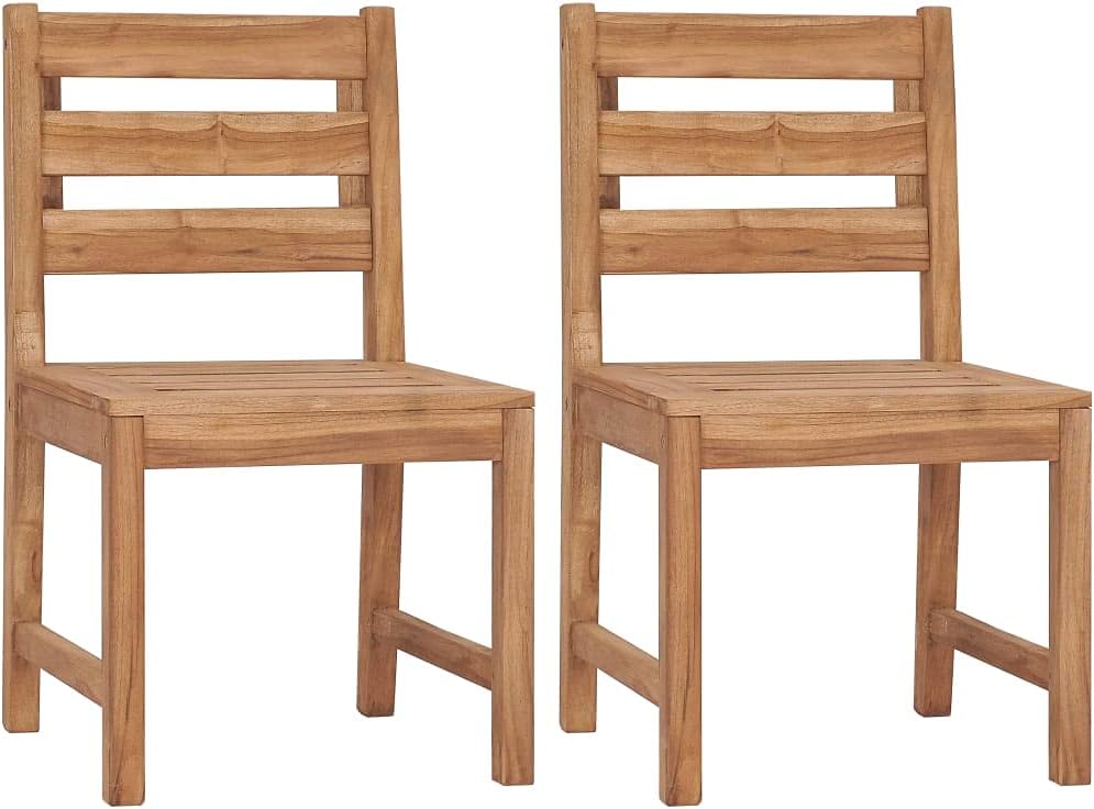 Patio Chairs 2 pcs Solid Teak Wood,Premium Teak Patio Chair: Comfort and Durability for Alfresco Living Outdoor Furniture, Outdoor Chairs