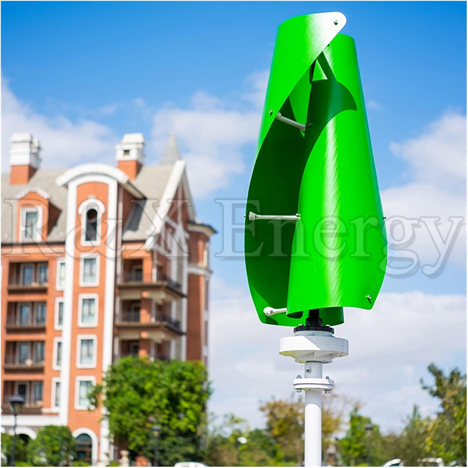 Wind Turbine 400w/600w VAWT Vertical Wind Turbine Generator 12v/24v Optional Spiral 3 Colours Generator With MPPT Charge Controller For Home (Color : White, Size : 12_600W), 32904304351