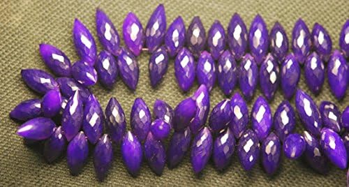 30 pcs of extremely beautiful,super finest, super rare shape, purple chalcedony faceted dew drops briolettes 11-12mm large size