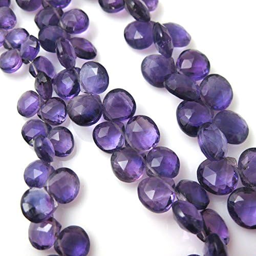 amethsyt gemstone-semi precious gemstone bead-genuine briolette bead-heart shape-10mm-grade b-5 pcs loose beads