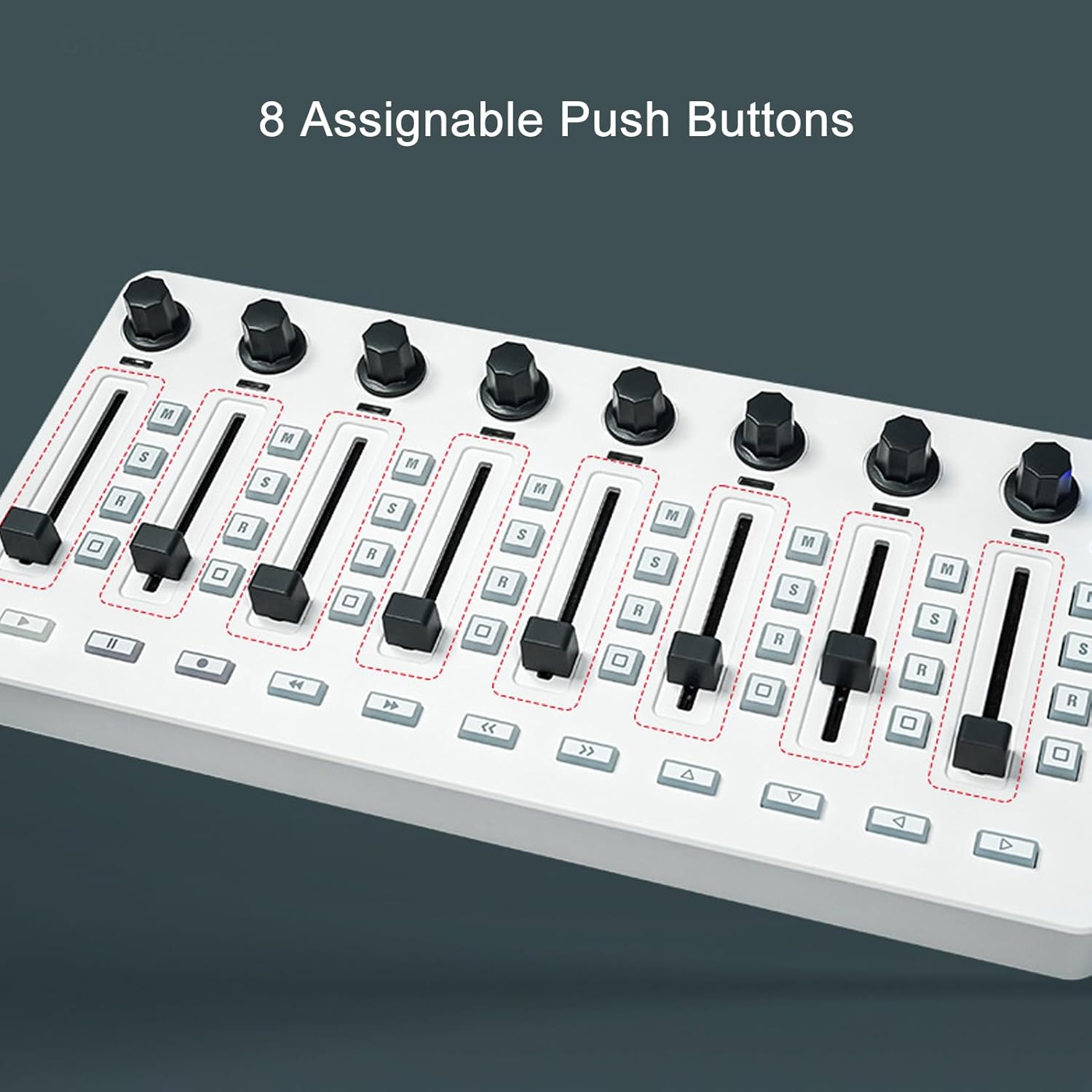 MIDI Controller Mixer, 8 Push Buttons Keyboard Controller43 Control Keys 8 Knobs USB MIDI Mixing Console