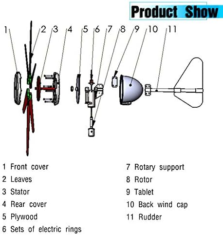 6 Blades 300W Wind Turbines Generator & Wind Solar Hybrids Wind Generator Kit Household 12/24V Wind Turbines Generator Kit