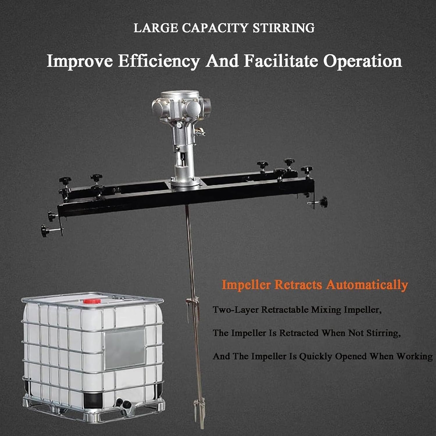 IBC Air Agitator,3/4HP Electric Tank Pneumatic Mixer Machine,Air Agitator Paint Mix Tool for Paint Coating Viscous Liquid Ink Dissolver