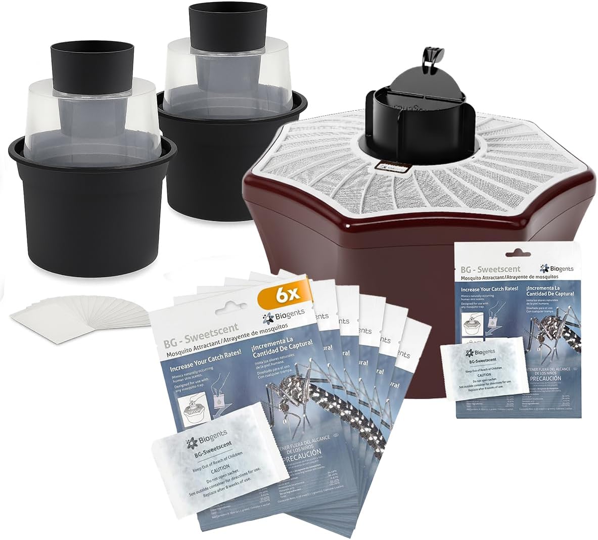 Biogents Complete Mosquito Control Bundle | Mosquitaire Outdoor Trap + GAT2 Traps (2 Pack) + Sweetscent Attractant (6 Pack) | Pesticide-Free, Pet-Safe, Yard & Garden Protection