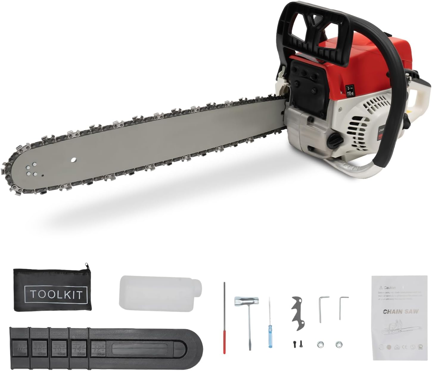 52CC 2-Stroke Gas Chainsaw, 20-Inch Bar Length Gasoline Chain Saw with Full Set, Portable Handheld Gas Powered Chainsaw for Wood Cutting & Tree Trimming