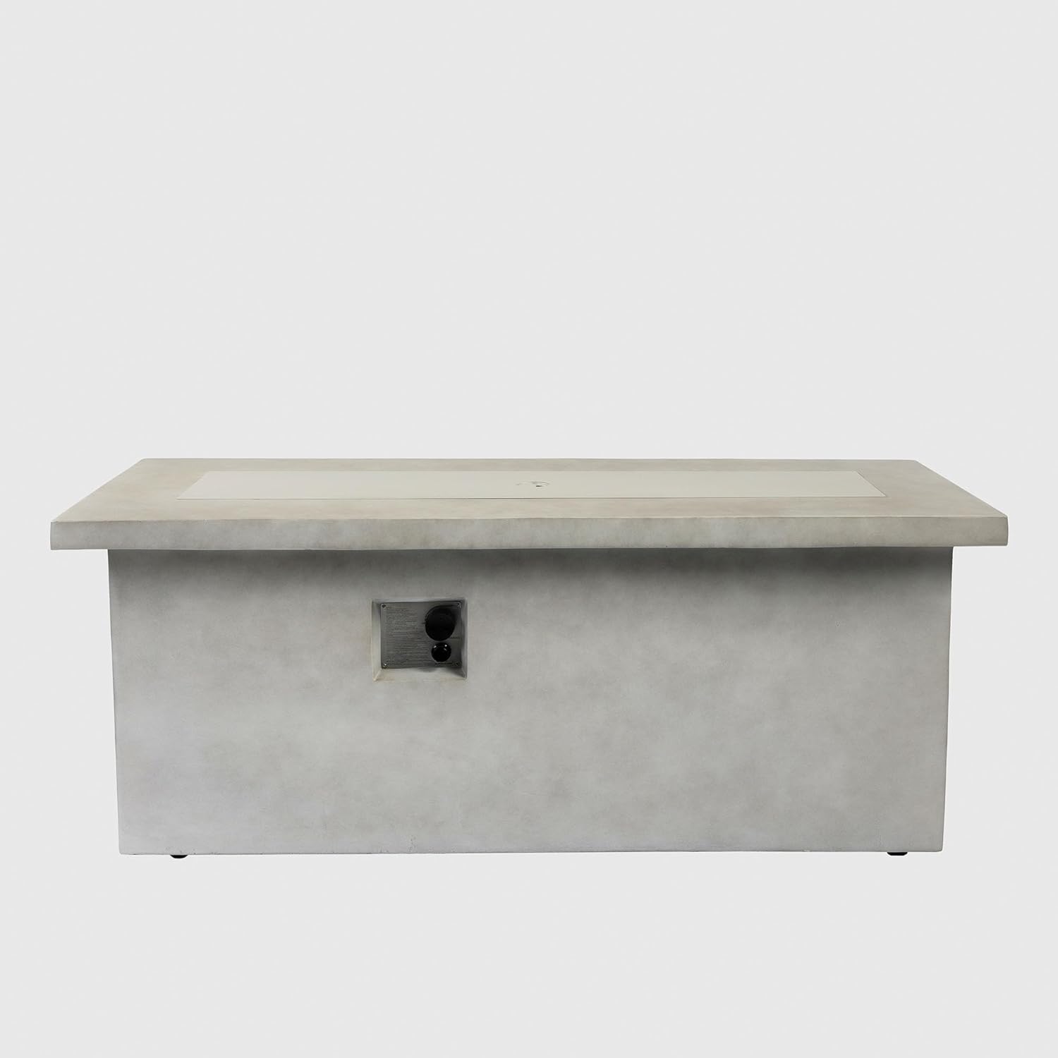 60in Concrete Fire Pit Table Rectangular Propane Gas Fire Pit Table with Storage Cabinet