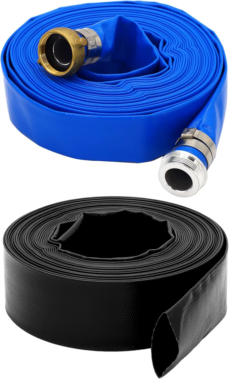 DAVCO Pool Backwash Hose With Aluminum Pin Lug Fittings, Extra Heavy Duty Reinforced Discharge Hose, Weather and Burst Resistant, Best Pool Filter Pump Hose & Drain Pool Hose, Black