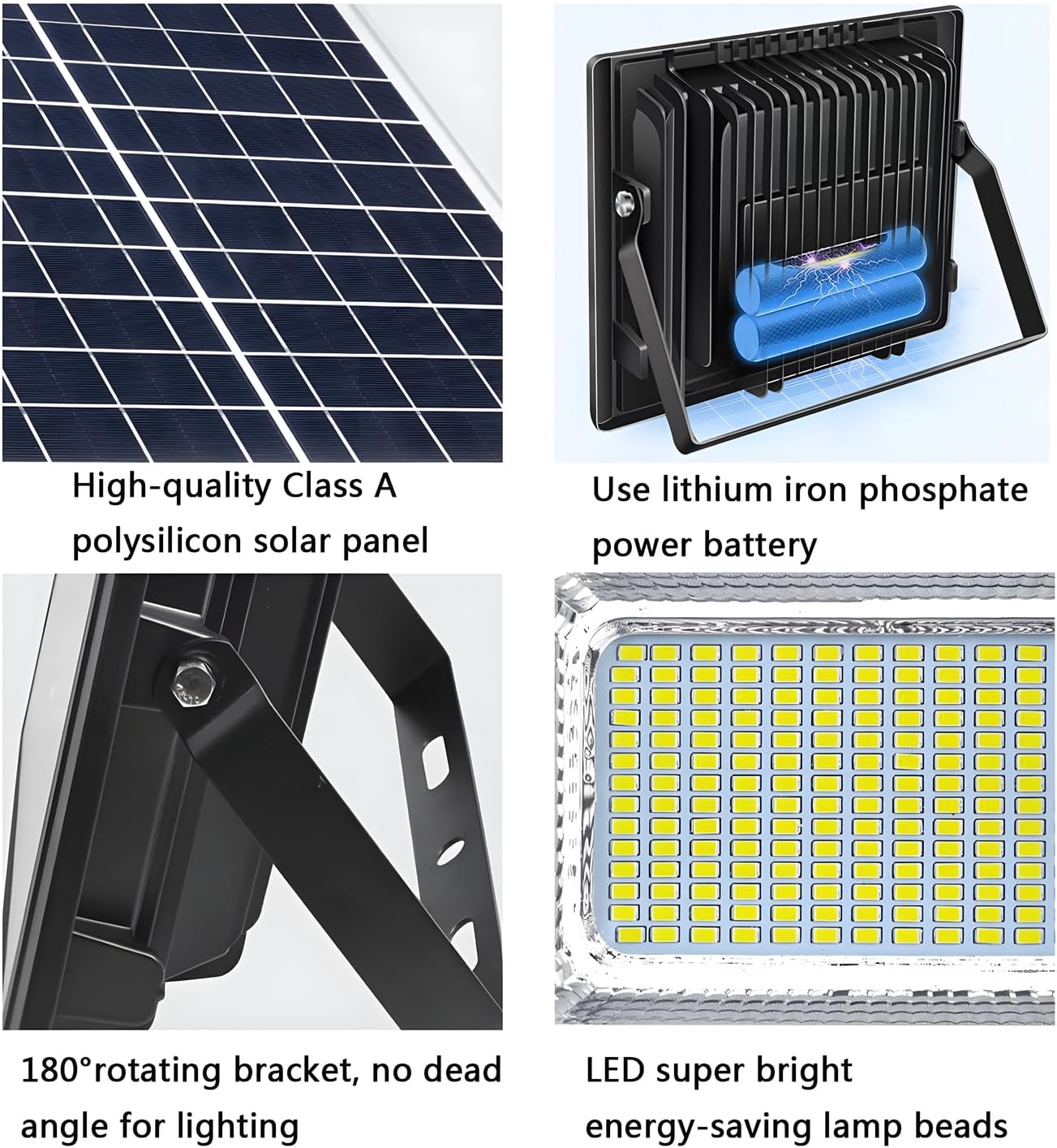 DuBom 100W-800W Solar Flood Light Outdoor Remote, 6000K Bright LED, IP67 Waterproof Solar Power Security Light Auto On/Off Dusk to Dawn for Yard, Gazebo, Shed, Barn, Porch, Patio, Garage, Garden,400w
