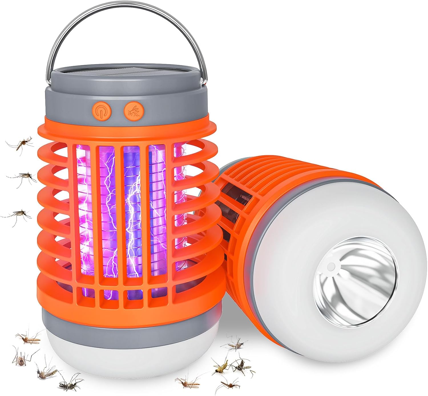 Solar Bug Zapper Outdoor Waterproof Mosquito Zapper for Patio Home Camping, 3 in 1 Cordless Rechargeable Mosquito Repellent