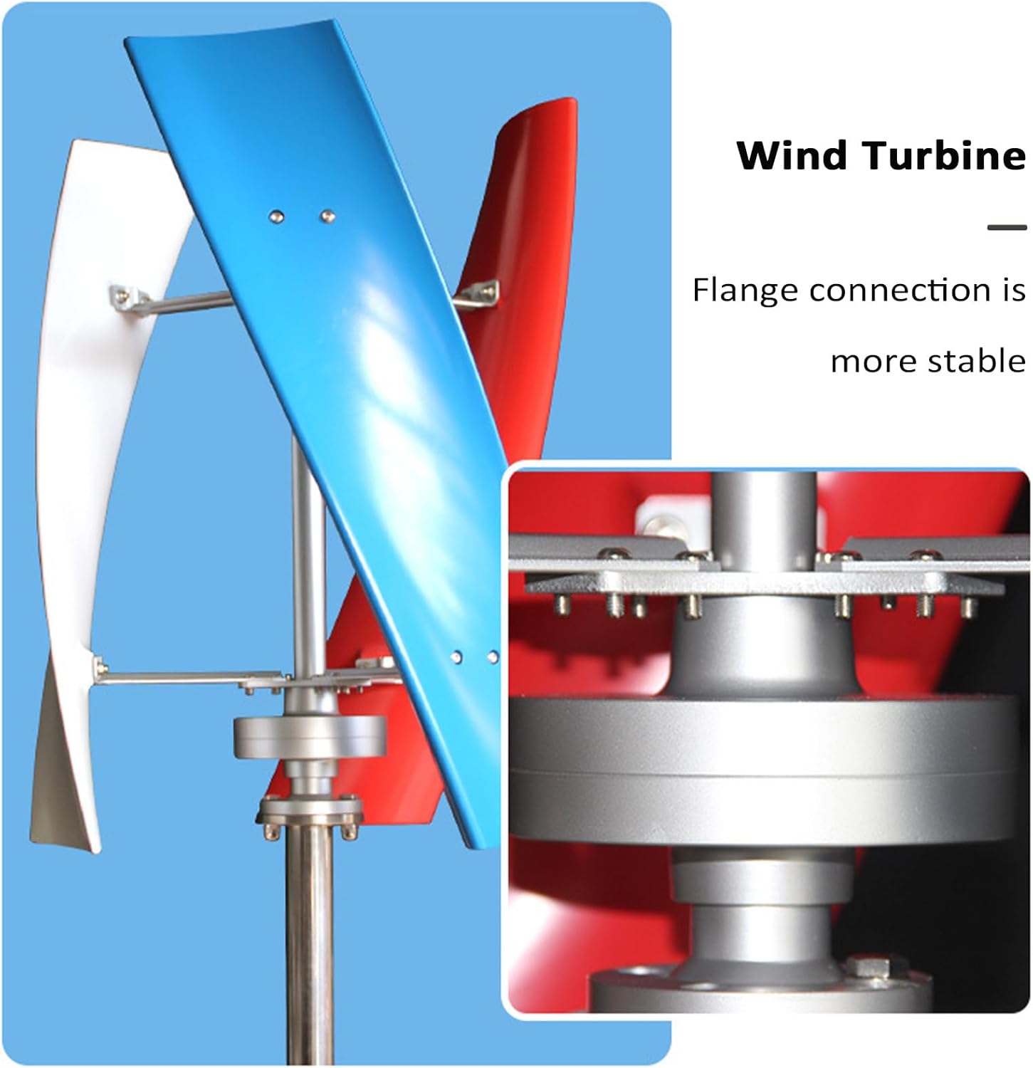 Wind Turbine Generator Kit 6000W 12V 24V Portable Vertical Wind Power Turbine Generator 3 Blade with Charge Controller for Marine RV Home Industrial,Multi-12V