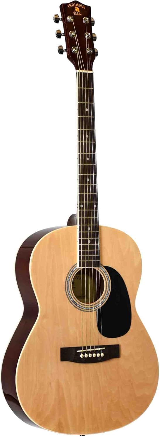INDIANA 6 String Acoustic Guitar, Right, Natural (IDA-N)