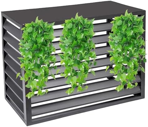 Air Conditioning Window Cover Air Conditioner Fence Screen Outdoor Privacy Ac Covers Fireproof for Outside Units/Hide Air Con(Gray,110 * 80 * 60cm/43 * 31 * 24in)