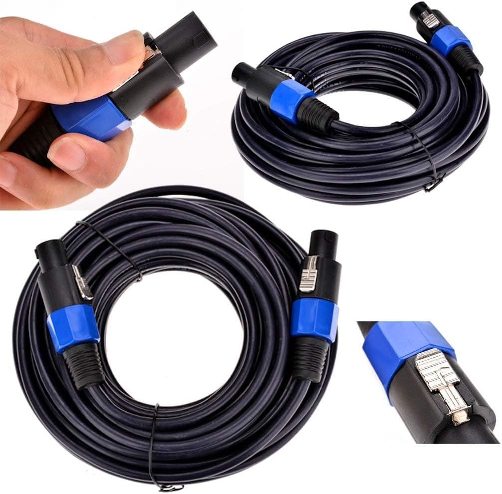 2Pack 50 ft 1/4 to 1/4 Cables & 2Pack 50 ft Male Speakon to Speakon Cables