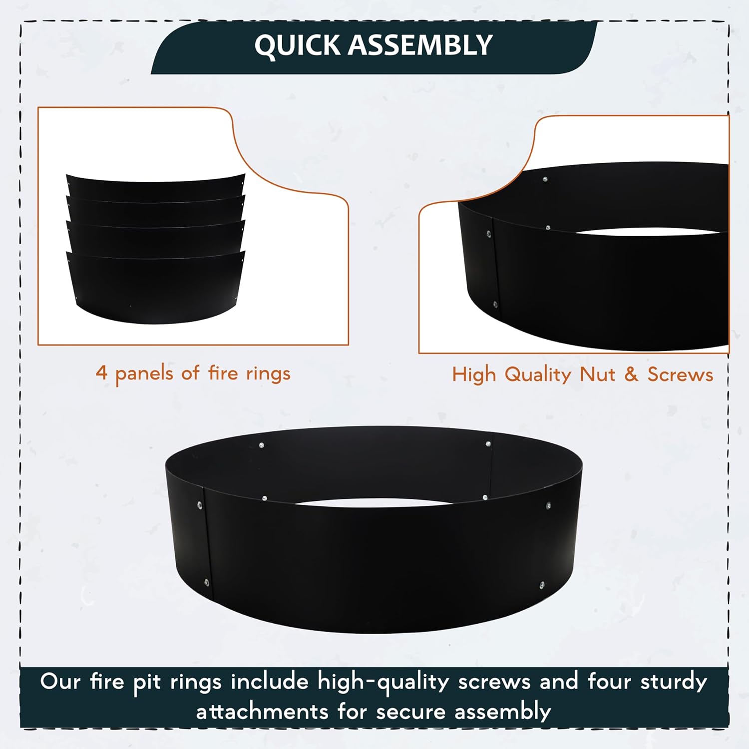 FEBTECH Portable Fire Pit Insert - 48