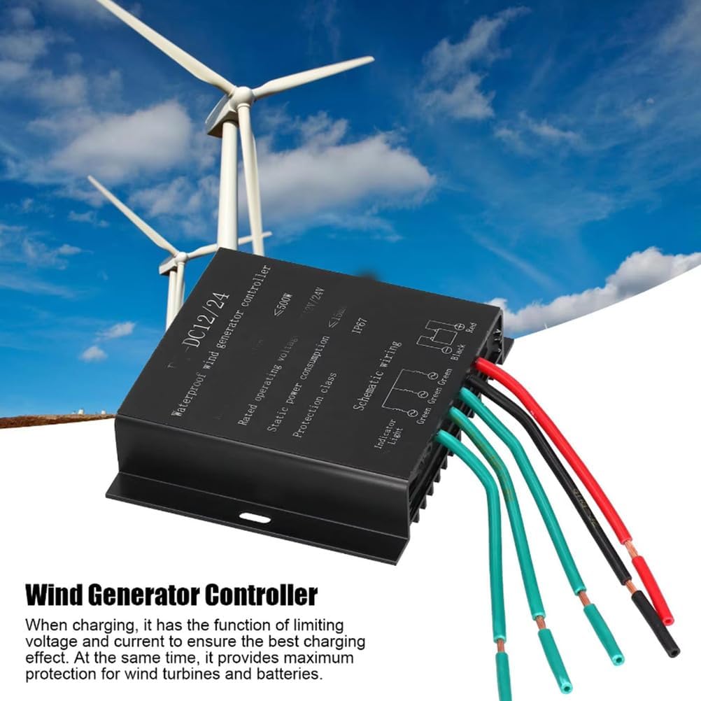 12V-Waterproof Wind Power Controller 10000W 12V 24V 48V MPPT Wind Controller Regulator Battery Charge Controller Applicable to Wind Turbines and Batteries,12V