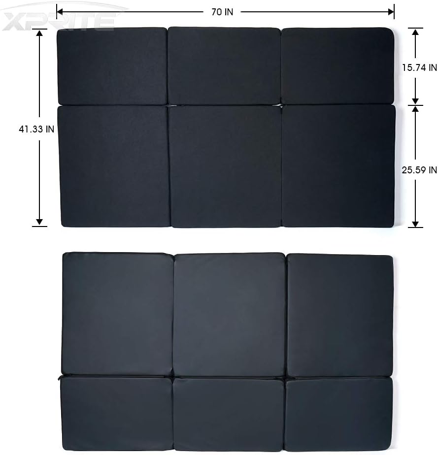 Xprite 4Runner Mattress, 1.7Inch Thick Premium Foam Bed Pad, Portable Foldable Trunk Sleeping Platform Compatible with 2014-2019 Toyota 4Runner 2009 and up Subaru Forester Outback Camping Accessories