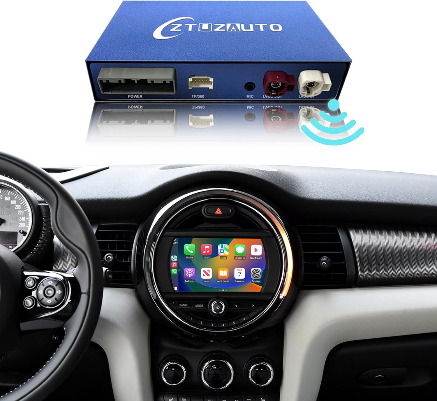 Carplay Wireless Decoder for BMW Mini 2014-2017 Year Car, Android Auto Retrofit Kit for BMW NBT System, Support Wireless Android Auto, YouTube,Mirrorlink, Reverse Camera
