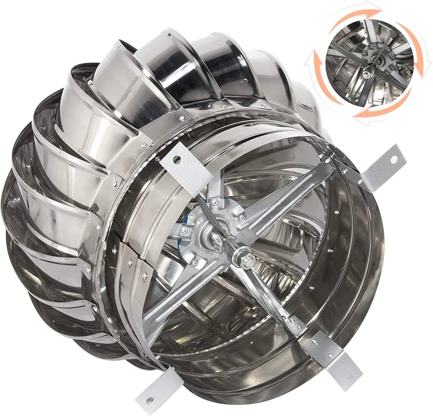 Roof Wind Turbines Cap Vent Round, Stainless Steel Exhaust Cap Roof Flue Vent 15.7