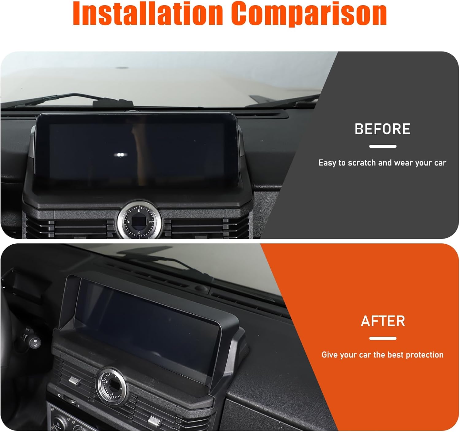 Car Navigation-Sun-Shade-Visor Compatible with Ineos Grenadier Quartermaster 2020-2024 GPS Navigator Screen Sun Hood Shield in-Dash Visor Anti-Refection Anti Glare