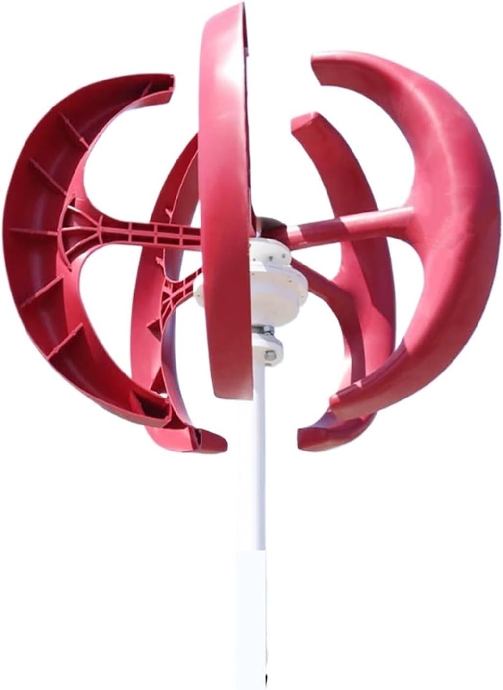 Wind Turbine,Wind Turbine Generator, 5000W Home Low Noise Wind Power Turbine Electric Generator 5KW 12V 24V Vertical Windmill Low Wind Speed Starting Wind Turbines for Hybrid Solar Wind System(Rojo,24