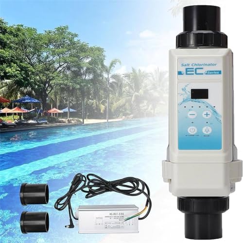 Smart Salt Chlorinator for Inground Pools - 8/12/16/20g/h Electrolysis Salt Generator, 100-240V, 25,000 Gallon Capacity, Efficient Saltwater Chlorine System.